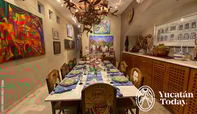 Casa-de-los-Venados-Valladolid-arte-popular-comedor-by-Andrea-Mier-y-Teran