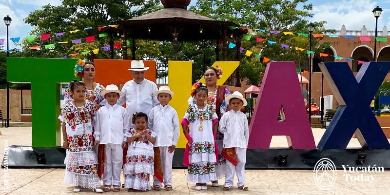 Tekax magical town letters mestizo mestiza terno traditional costume of Yucatan