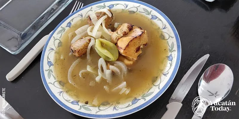 Escabeche Oriental is a stew based on turkey and onion.