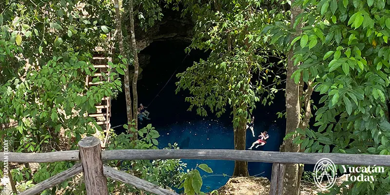 Cenote Lol Ha en Yaxunah cenote abierto 