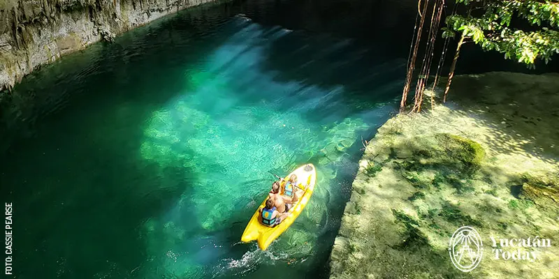 Paseo en kayak, Cenote Sac Aua, Yalcobá, Yucatán