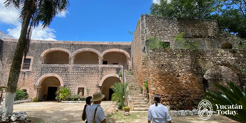 Exterior gardens of the former convent of San Miguel Arcángel, Maní, Yucatán.